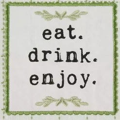 Kirklands Home Kitchen Accessories|Green Plaid Eat Drink Enjoy 4-pc. Dish Towel Set