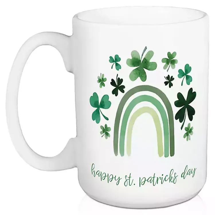 Kirklands Home Glassware & Drinkware|Green Rainbow St. Patrick's Day Mugs, Set of 2