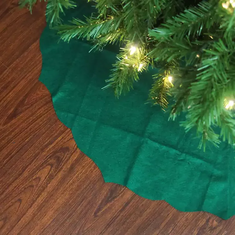 Discount Scalloped Christmas Tree Skirt, 38 in. Christmas Tree Skirts & Collars