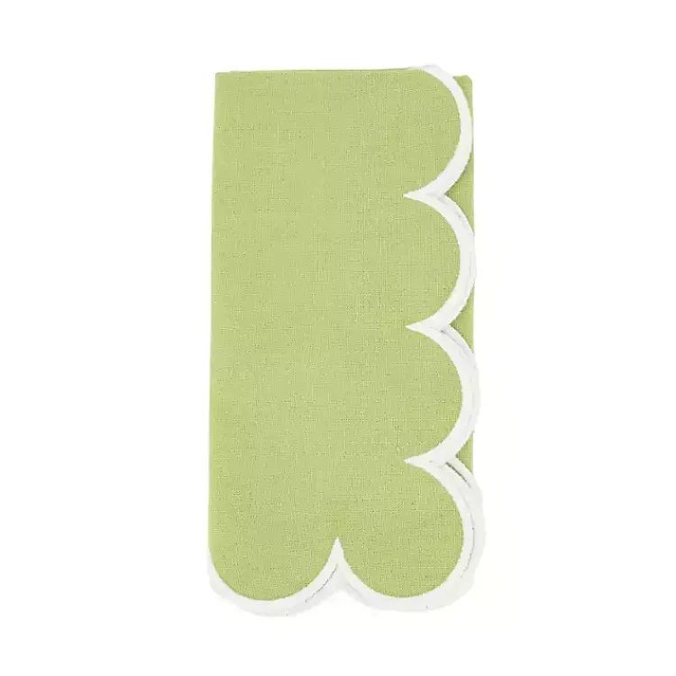Kirklands Home Table Linens|Scalloped Edge Napkins, Set of 4 Green