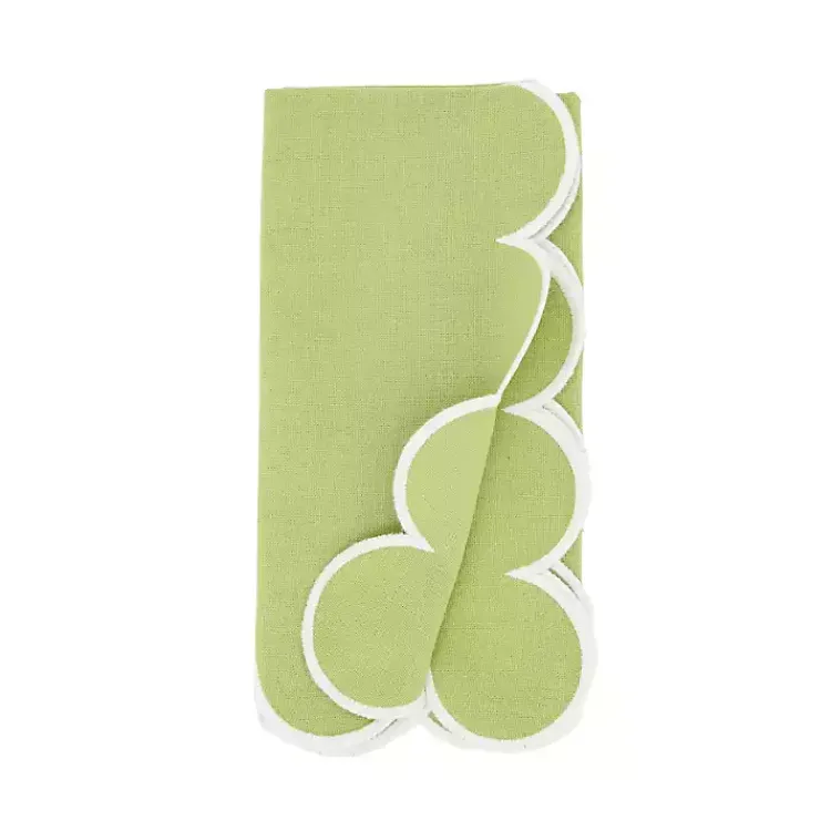 Kirklands Home Table Linens|Scalloped Edge Napkins, Set of 4 Green