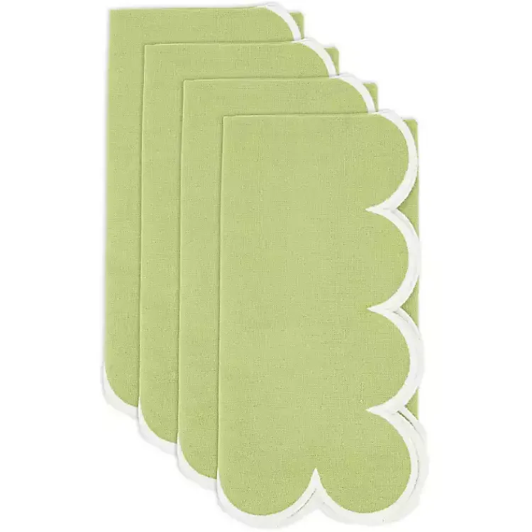 Kirklands Home Table Linens|Scalloped Edge Napkins, Set of 4 Green