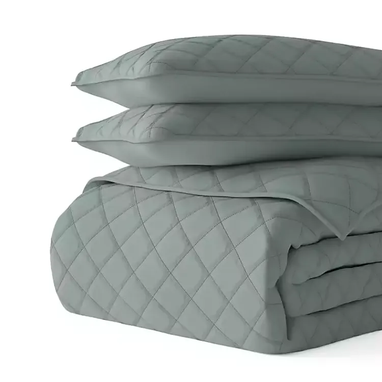 Kirklands Home Quilts|Stitched Diamond 2-pc. Twin Quilt Set Green