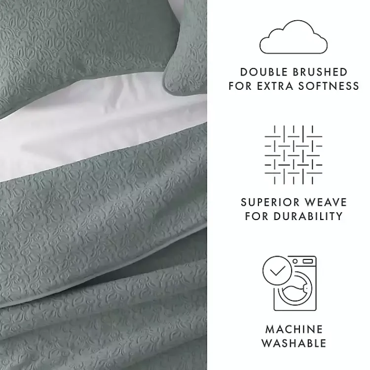 Kirklands Home Quilts|Stitched Floral 2-pc. Twin Quilt Set Green