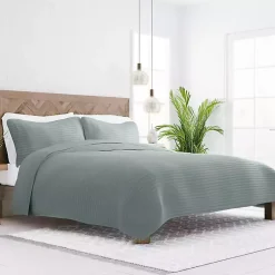 Kirklands Home Quilts|Stitched Stripes 2-pc. Twin Quilt Set Green