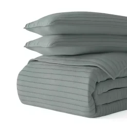 Kirklands Home Quilts|Stitched Stripes 2-pc. Twin Quilt Set Green