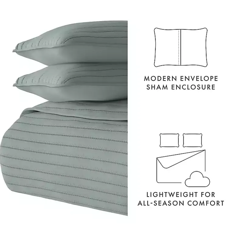 Kirklands Home Quilts|Stitched Stripes 2-pc. Twin Quilt Set Green