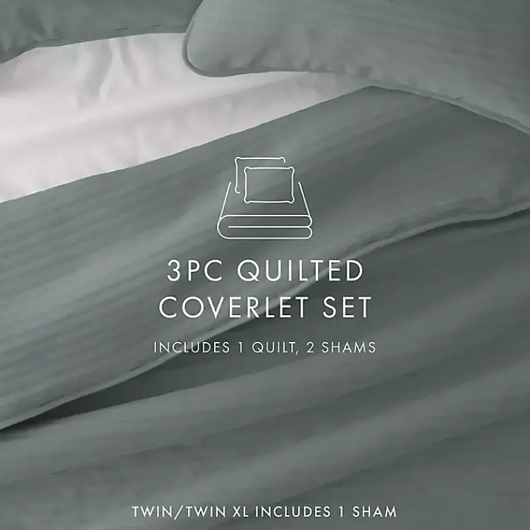 Kirklands Home Quilts|Stitched Stripes 2-pc. Twin Quilt Set Green