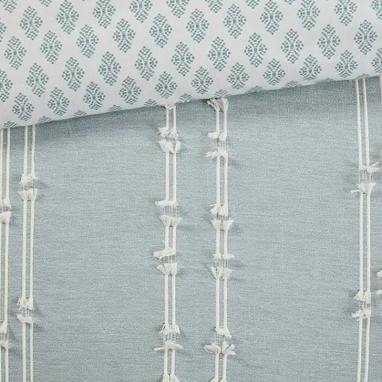 Kirklands Home Comforters|Stripe Diamond Full/Queen Comforter Set Green