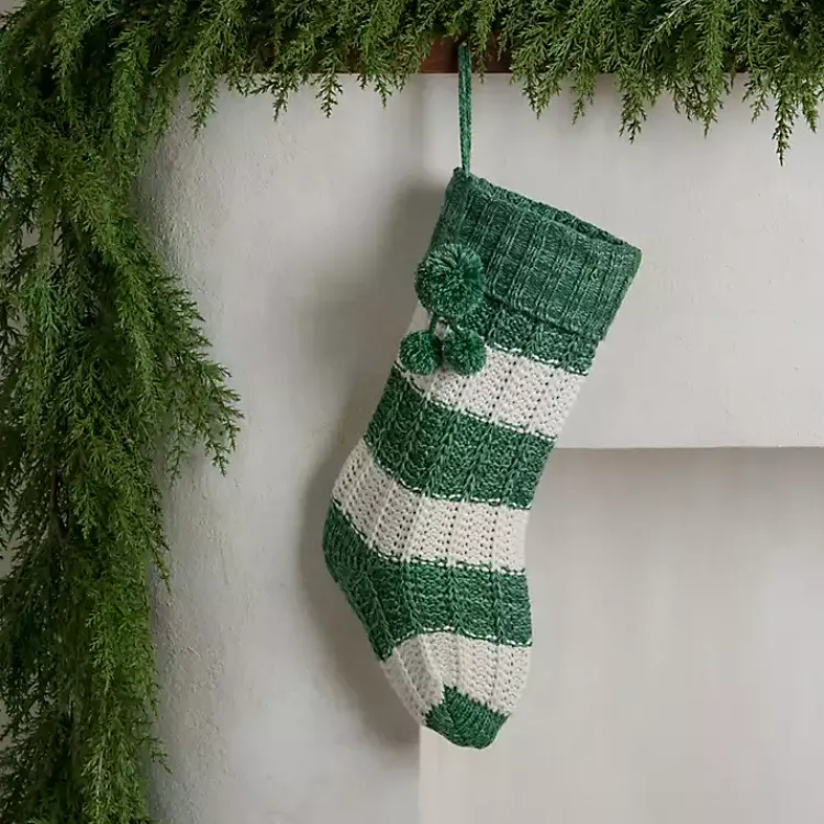 Clearance Striped Knit Christmas Stocking Christmas Stockings & Stocking Holders