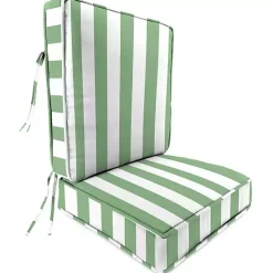 Kirklands Home Outdoor Cushions & Pillows|Green Striped Outdoor Deep Seat Cushion