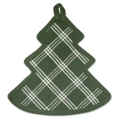 Discount Green Tree Plaid 3-pc. Dishtowel & Potholder Set Christmas Dining & Entertaining