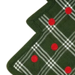Discount Green Tree Plaid 3-pc. Dishtowel & Potholder Set Christmas Dining & Entertaining
