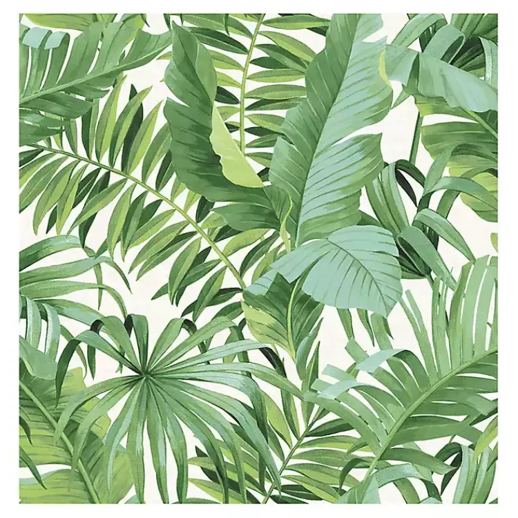 Kirklands Home Wall Murals & Wallpaper|Tropical Leaves Peel & Stick Wallpaper Green