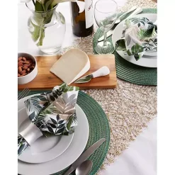 Kirklands Home Table Linens|Variegated Round Placemats, Set of 6 Green