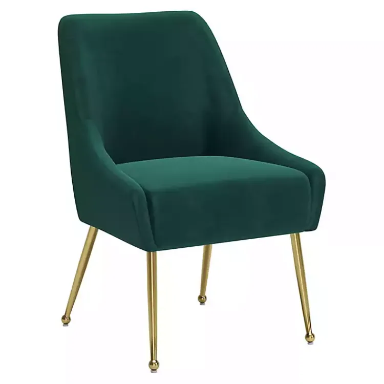 Kirklands Home Dining Chairs|Velvet Gold Maxine Dining Chair Green