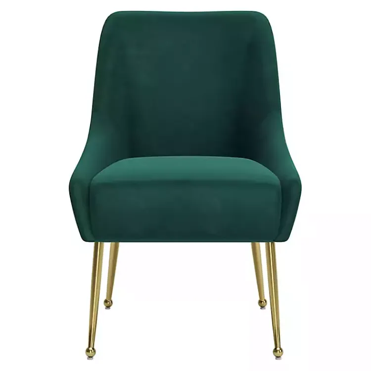 Kirklands Home Dining Chairs|Velvet Gold Maxine Dining Chair Green