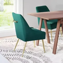 Kirklands Home Dining Chairs|Velvet Gold Maxine Dining Chair Green