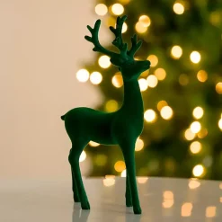 Outlet Velvet Standing Deer Figurine Christmas Decorations