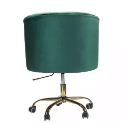Kirklands Home Office Furniture|Velvet Tufted Golden Leg Swivel Office Chair Green