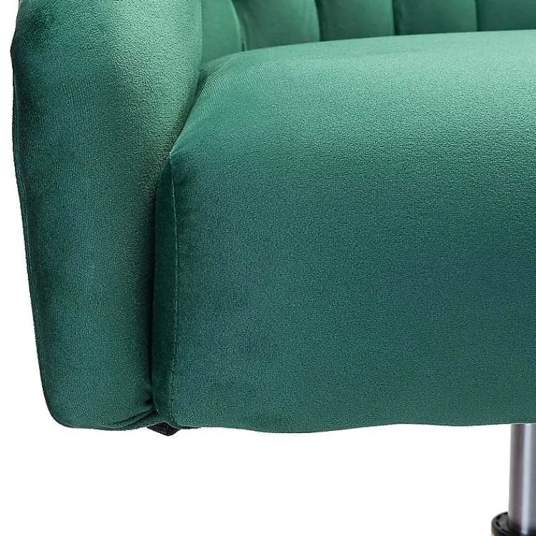 Kirklands Home Office Furniture|Velvet Tufted Golden Leg Swivel Office Chair Green
