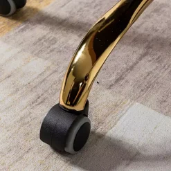 Kirklands Home Office Furniture|Velvet Tufted Golden Leg Swivel Office Chair Green