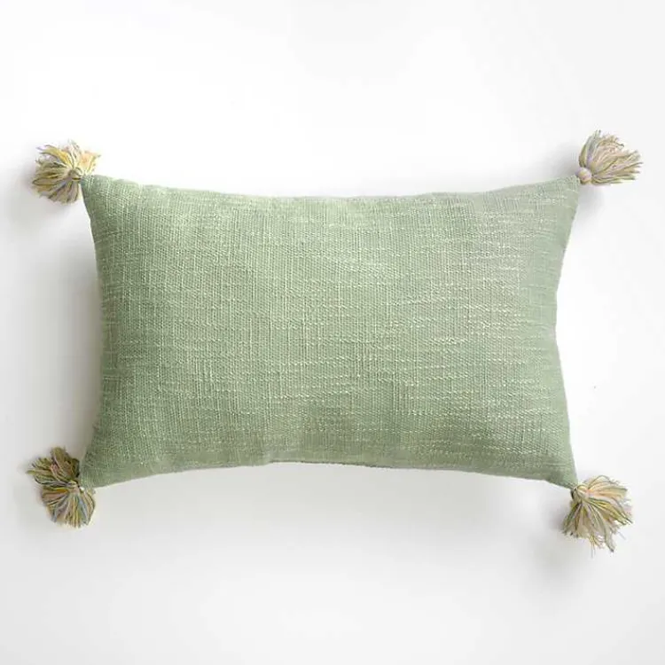 Sale Green Welcome Bunny Lumbar Pillow Easter Decorations