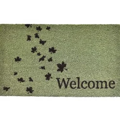 Outlet Green Welcome Leaves Doormat Fall