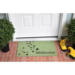 Outlet Green Welcome Leaves Doormat Fall