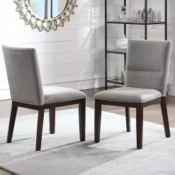 Kirklands Home Dining Chairs|Greige and Walnut Dining Chairs, Set of 2