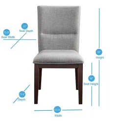 Kirklands Home Dining Chairs|Greige and Walnut Dining Chairs, Set of 2