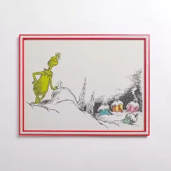 Online Grinch Looking Over Whoville Framed Art Print Christmas Art & Wall Decor