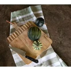 Kirklands Home Serving & Entertaining|Grooves Hand Carved Mango Wood Cutting Board Brown