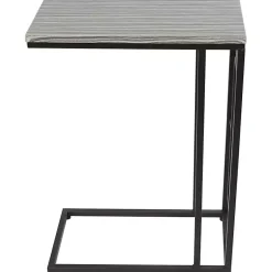 Kirklands Home Accent & End Tables|Gunmetal Black Geometric Metal C-Table Brown
