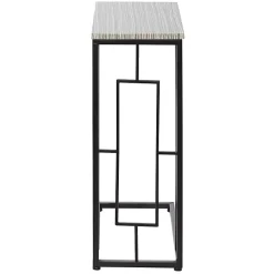 Kirklands Home Accent & End Tables|Gunmetal Black Geometric Metal C-Table Brown