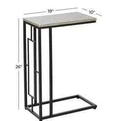 Kirklands Home Accent & End Tables|Gunmetal Black Geometric Metal C-Table Brown