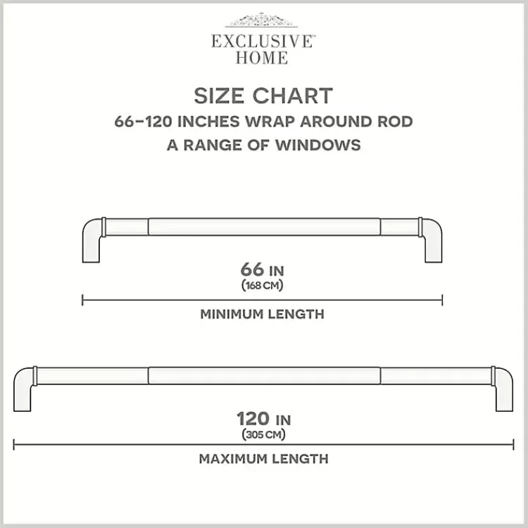 Kirklands Home Curtain Rods & Hardware|Gunmetal Hyde Wrap Around Curtain Rod, 120 in.