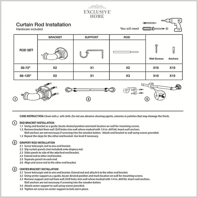 Kirklands Home Curtain Rods & Hardware|Gunmetal Hyde Wrap Around Curtain Rod, 120 in.