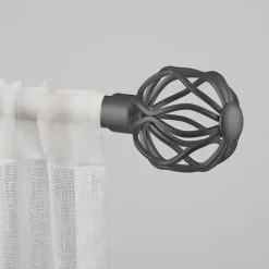 Kirklands Home Curtain Rods & Hardware|Gunmetal Open Sphere Curtain Rod, 72 in.