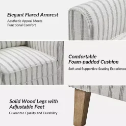 Kirklands Home Accent Chairs|Gustaf Gray Striped Armchair