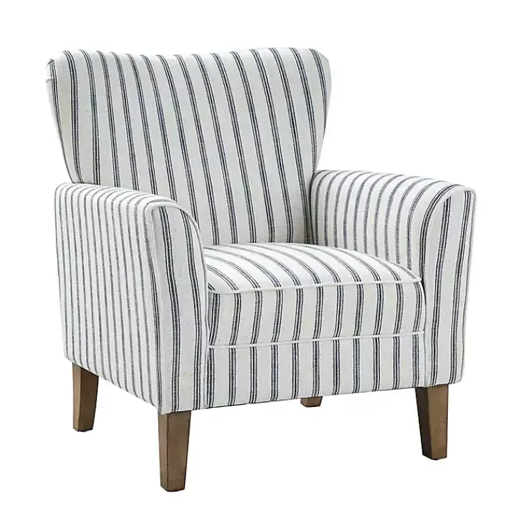 Kirklands Home Accent Chairs|Gustaf Navy Striped Armchair