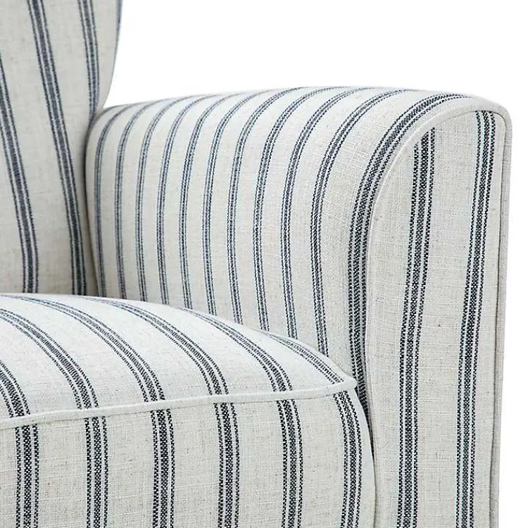 Kirklands Home Accent Chairs|Gustaf Navy Striped Armchair