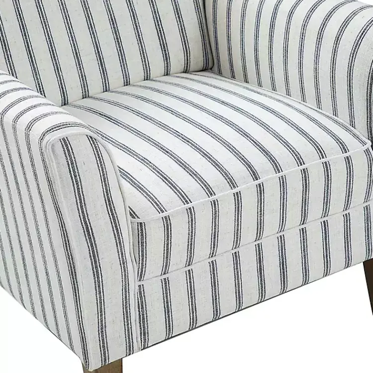Kirklands Home Accent Chairs|Gustaf Navy Striped Armchair