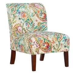 Kirklands Home Accent Chairs|Hailey Bright Paisley Curved Back Slipper Chair Multi