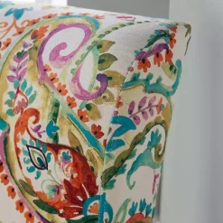 Kirklands Home Accent Chairs|Hailey Bright Paisley Curved Back Slipper Chair Multi