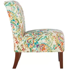 Kirklands Home Accent Chairs|Hailey Bright Paisley Curved Back Slipper Chair Multi