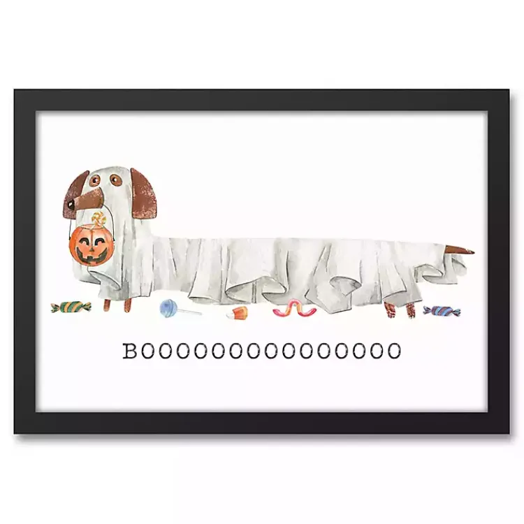 Best Halloween Dog Boo Framed Canvas Art Print Halloween