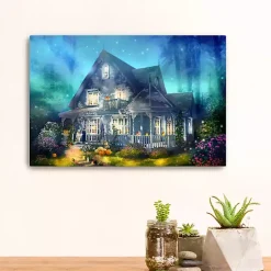 Sale Halloween Mansion Canvas Art Print, 16x24 Halloween
