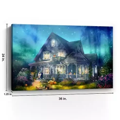 Best Halloween Mansion Canvas Art Print, 24x36 Halloween