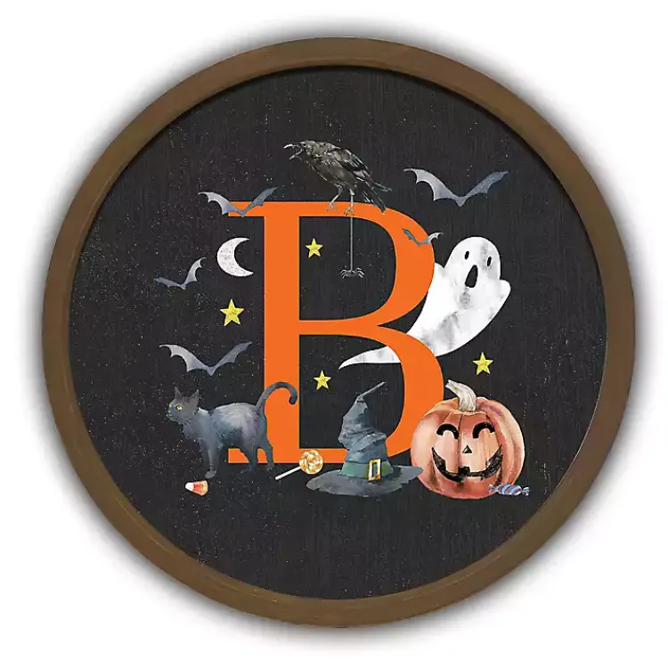 Clearance Halloween Monogram B Brown Framed Wall Plaque Halloween